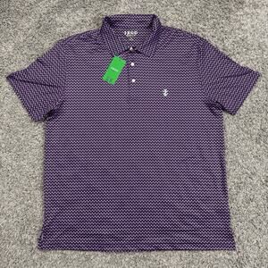 Izod Polo Golf Short Sleeve Imperial Purple Golf Tee Graphic All Over Mens L
